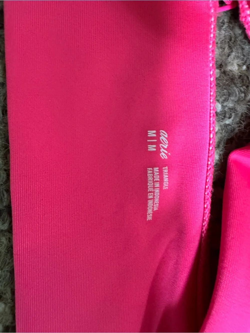 aerie Neon Pink Ruffle V-Neck Bikini Top